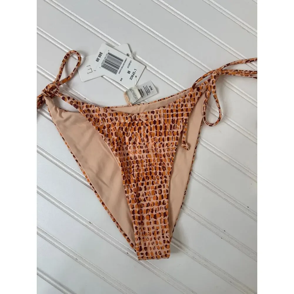 NWT L Space Rebel Striped Swim Top & Brittany Bikini Bottom Surf BUNDLE Size M